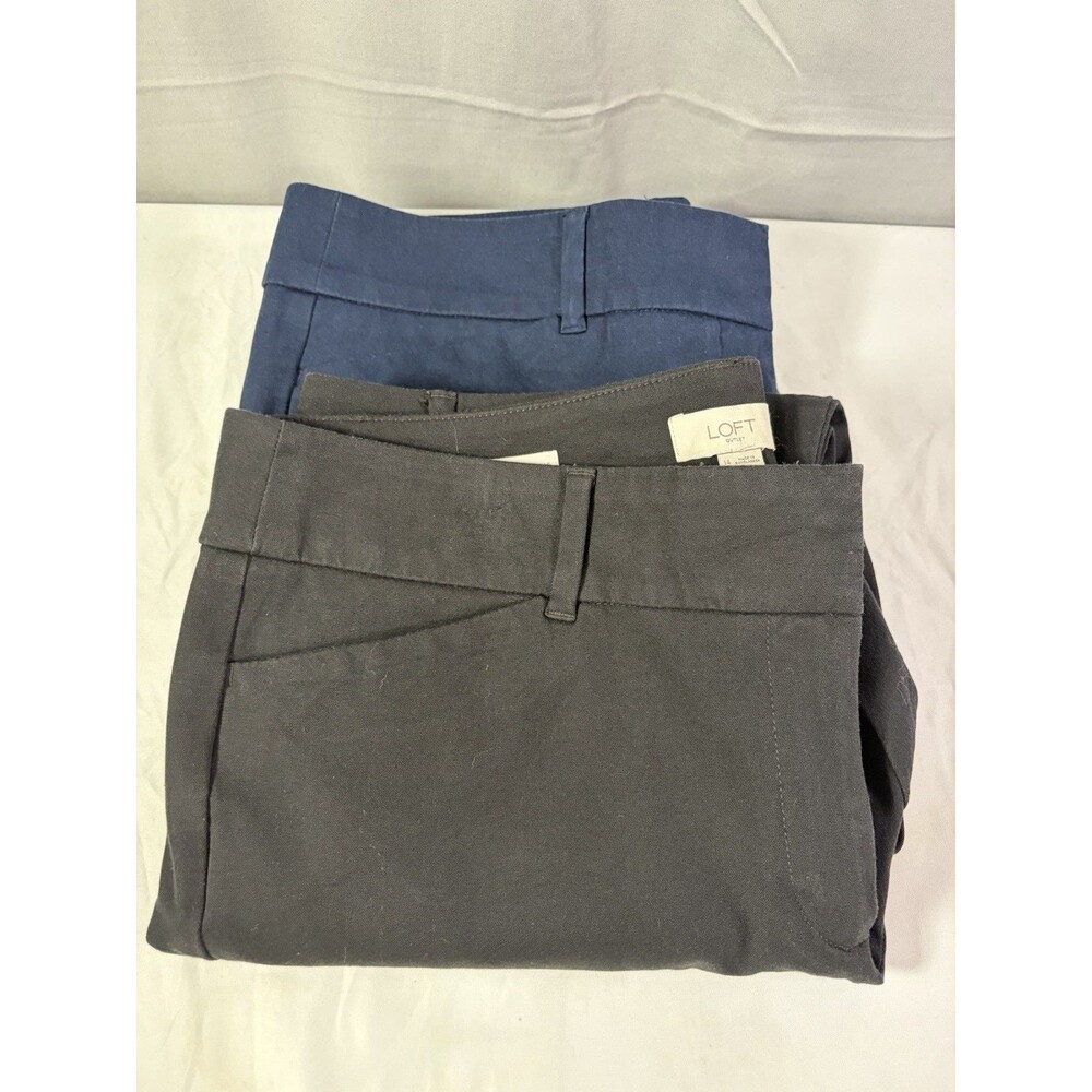 2 Loft Outlet Curvy Skinny Ankle Pants Black/Blue Dress Slacks Workwear Sz 14